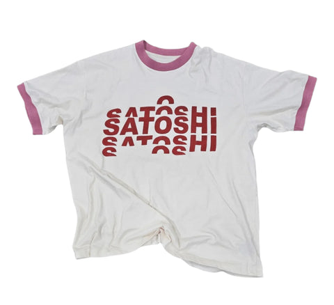 Satoshi Nakamoto White Triple Logo T-Shirt