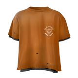 Glo Orange Double-Layer Vintage Tee