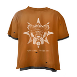 Glo Orange Double-Layer Vintage Tee