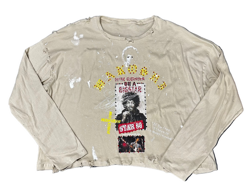 Hendrix Paint Splatter Distressed L/S (Beige)