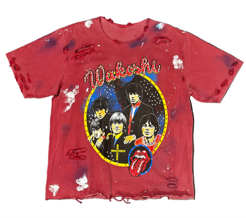 Wakoshi Paint Splatter Distressed Tee (Red)