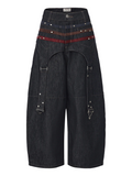 Suspender Strap Baggy Curve Jeans