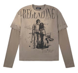 "RIOT" LOVE ART DISTRESSED LONG SLEEVE