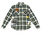 Ice Cream Plaid Embroidered Patch Shirt