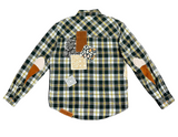 Ice Cream Plaid Embroidered Patch Shirt