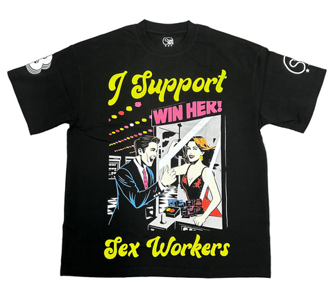 I Support Sex Workers "Lucky Pick" Tee (Black)