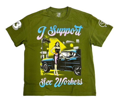 I Support Sex Workers "Curbside Pickup" Tee (Green)