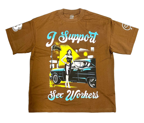 I Support Sex Workers "Curbside Pickup" Tee (Brown)