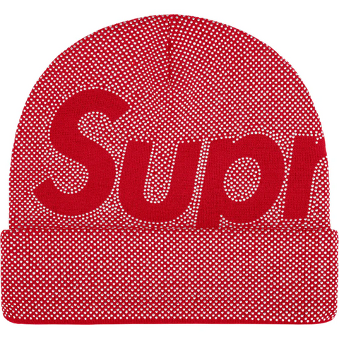 Studded Knockout Big Logo Beanie (Red)