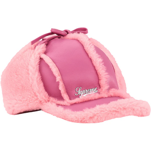 Shearling Lined Earflap Cap (Pink)