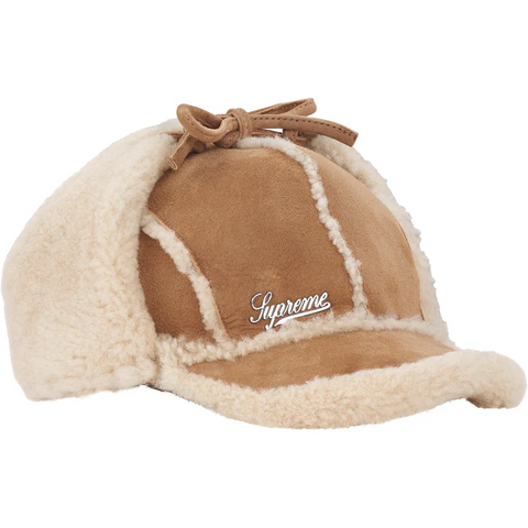 Shearling Lined Earflap Cap (Tan)