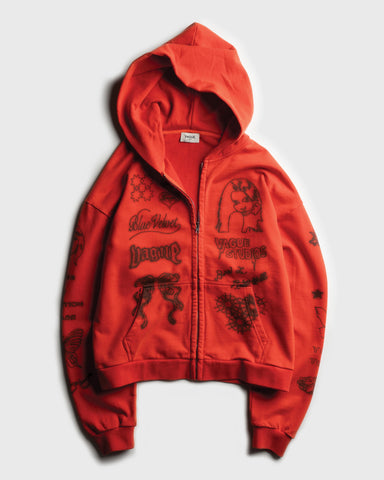 Skin Deep Red ZipUp Hoodie