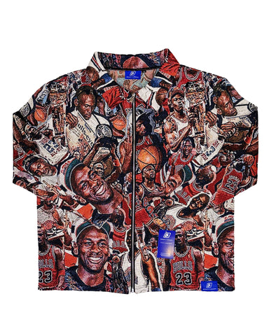 Michael Jordan Collage Tapestry Zip Up Jacket