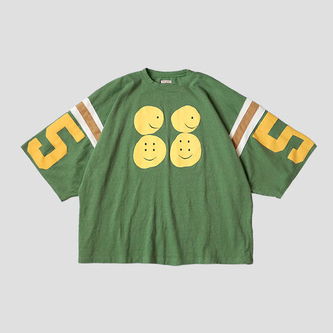 KAPITAL JERSEY OVERSIZED FOOTBALL T-SHIRT GREEN