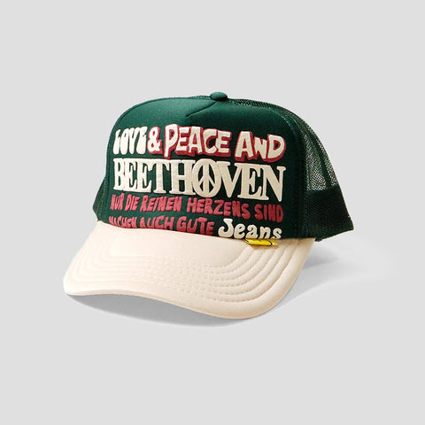 Love & Peace and Beethoven Printed Neoprene and Mesh Trucker Cap