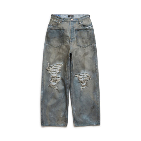 BALENCIAGA PATCHED POCKETS BAGGY JEANS IN BLUE