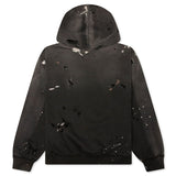 Luke Distressed Fleece Hoodie (Black)