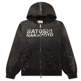Luke Distressed Fleece Hoodie (Black)