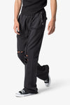 METAL RING FLARED SWEATPANTS BLACK