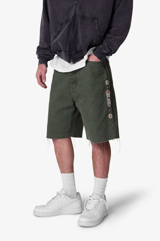 MNML MOJAVE CANVAS SHORTS OLIVE