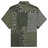 Bandana Chopped Button Up (Olive)