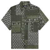 Bandana Chopped Button Up (Olive)