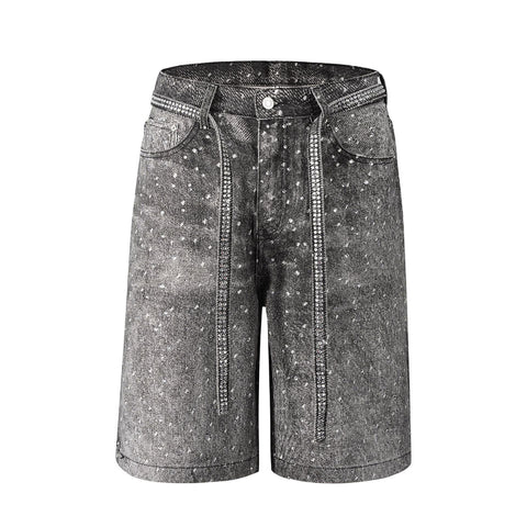 RHINESTONE RODEO SHORTS BLACK