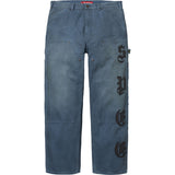 Leather Applique Double Knee Painter Pant (Navy)