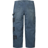Leather Applique Double Knee Painter Pant (Navy)