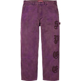 Leather Applique Double Knee Painter Pant (Purple)
