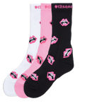 Chrome Hearts Chomper Socks Black/Pink 3 Pack