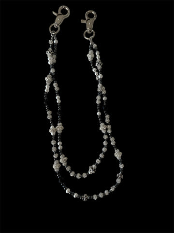 Kool Linxz Pearl Black Bead Wallet Chain