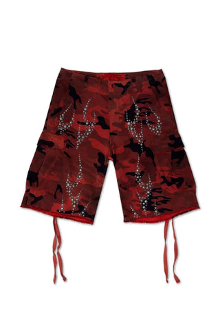 Hellstar Studded Cargo Shorts Red