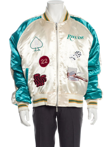 Rhude Smoking Satin Bomber Jacket