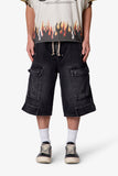 Rave Cargo Denim Shorts (Vintage Black)