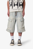 Rave Cargo Denim Shorts (Vintage Blue)