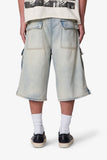 Rave Cargo Denim Shorts (Vintage Blue)