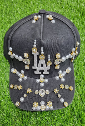 Grey LA RHINESTONE SnapBack