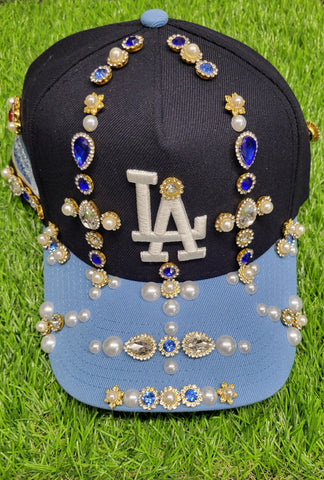 Blue LA RHINESTONE SnapBack