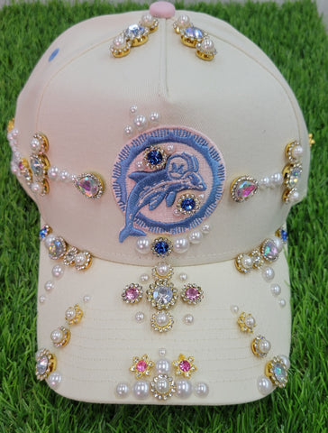 Cotton Candy Dolphins Rhinestone SnapBack
