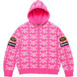 Supreme/Vanson Leather Skull Zip Up (Pink)