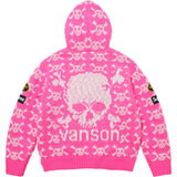 Supreme/Vanson Leather Skull Zip Up (Pink)