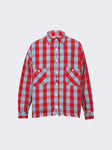 Saint Michael Front Button Checkered Shirt Red and Blue