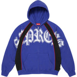 Paneled Zip Up Hooded Sweatshirt (Royal)