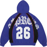 Paneled Zip Up Hooded Sweatshirt (Royal)