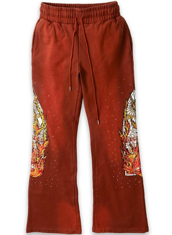 Who Decides War Flame Glass Sweatpants Brown