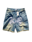 Vicaire “Arcane” Denim Distressed Shorts [Sand Blue]