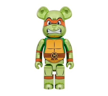 Bearbrick Nickelodeon Teenage Mutant Ninja Turtles Michelangelo 1000% Chrome