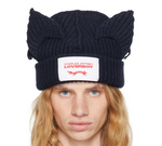 CHARLES JEFFREY LOVERBOY Navy Chunky Ears Beanie