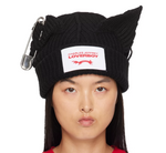 CHARLES JEFFREY LOVERBOY SSENSE Exclusive Black Punk Ears Beanie